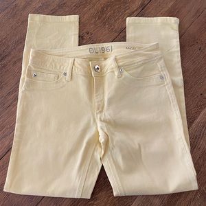 Yellow DL1961 Angel Mid-Rise Skinny Ankle Jeans
